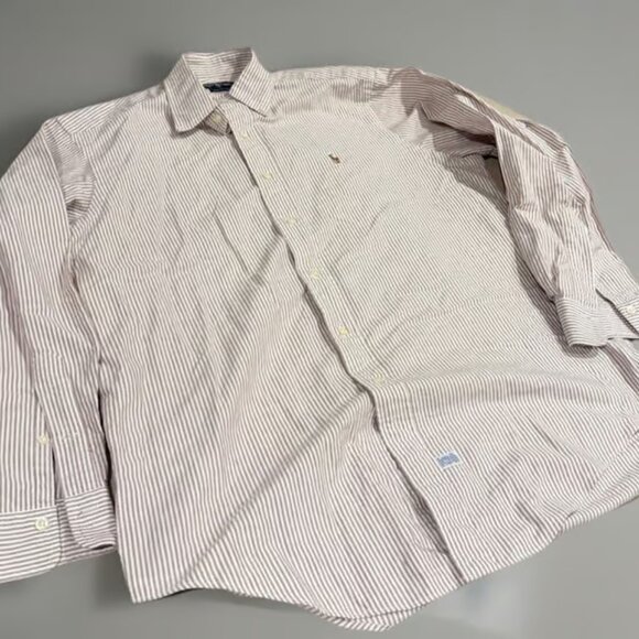 Ralph Lauren Classic Fit Striped White Button Down Shirt Mens M - Picture 2 of 4